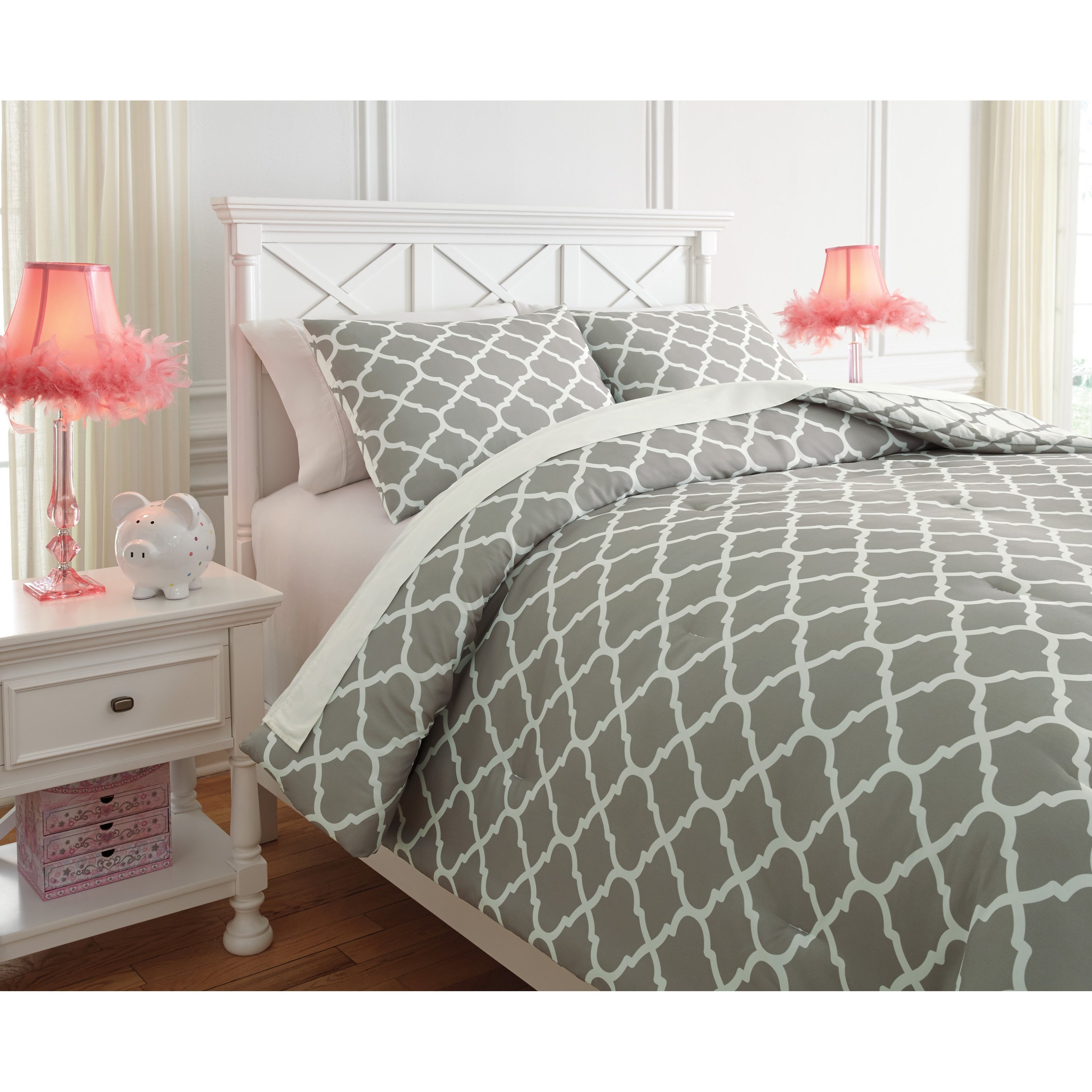 Signature Design by Ashley Bedding Sets Q790003F Full Media Gray/White
